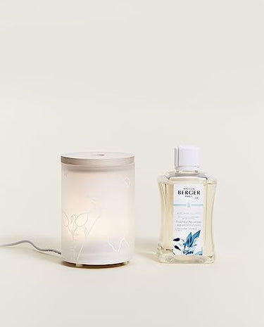 Lampe Berger Aroma Happy elektrischer Diffusor, Glas, Satiniert/Weiß, 475 ml im Sale